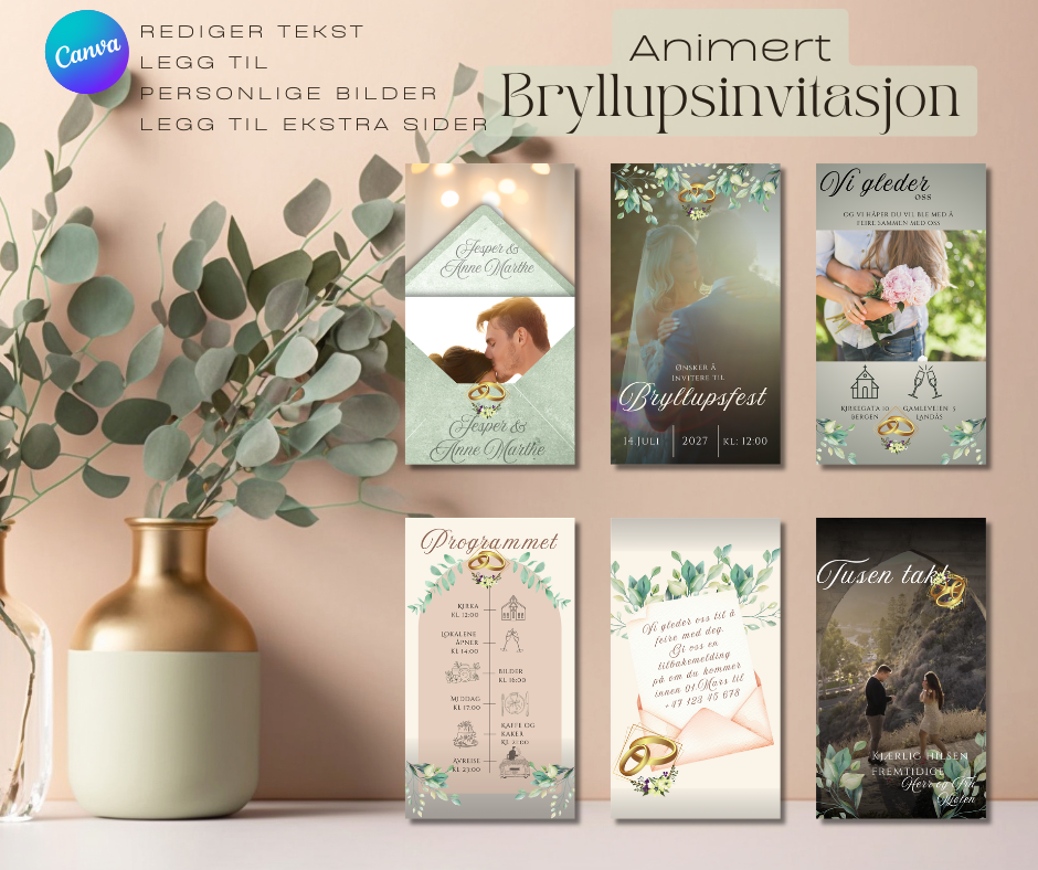 Annimert Bryllupsinvitasjon