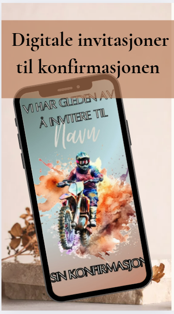 Digital invitasjon Konfirmasjon Motorcross