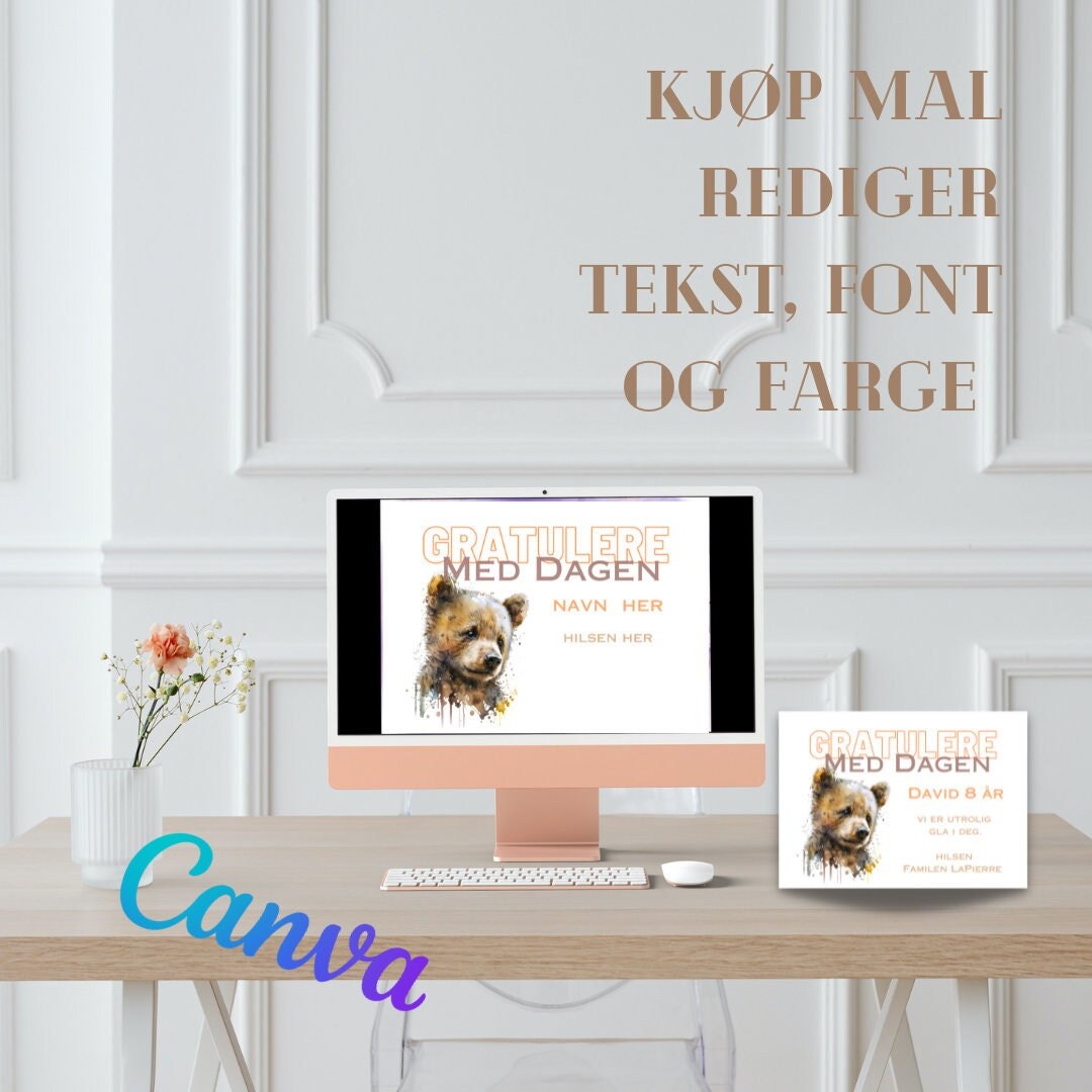 Etter å ha fylt in nødvendig tekst har du et utskrivbar bursdagskort. enklere blir det ikke å lage et gratulasjonskort til bursdagsbarnet