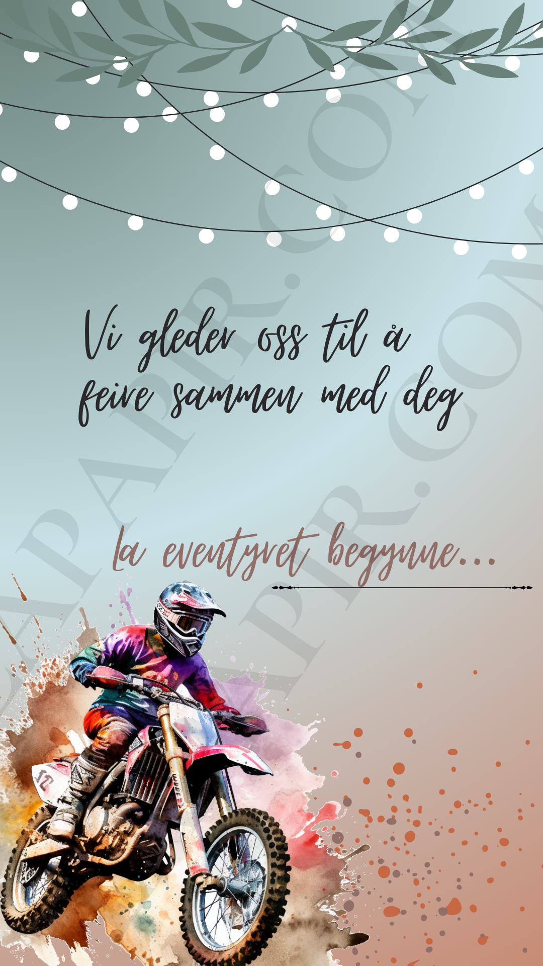 Digital invitasjon Konfirmasjon Motorcross