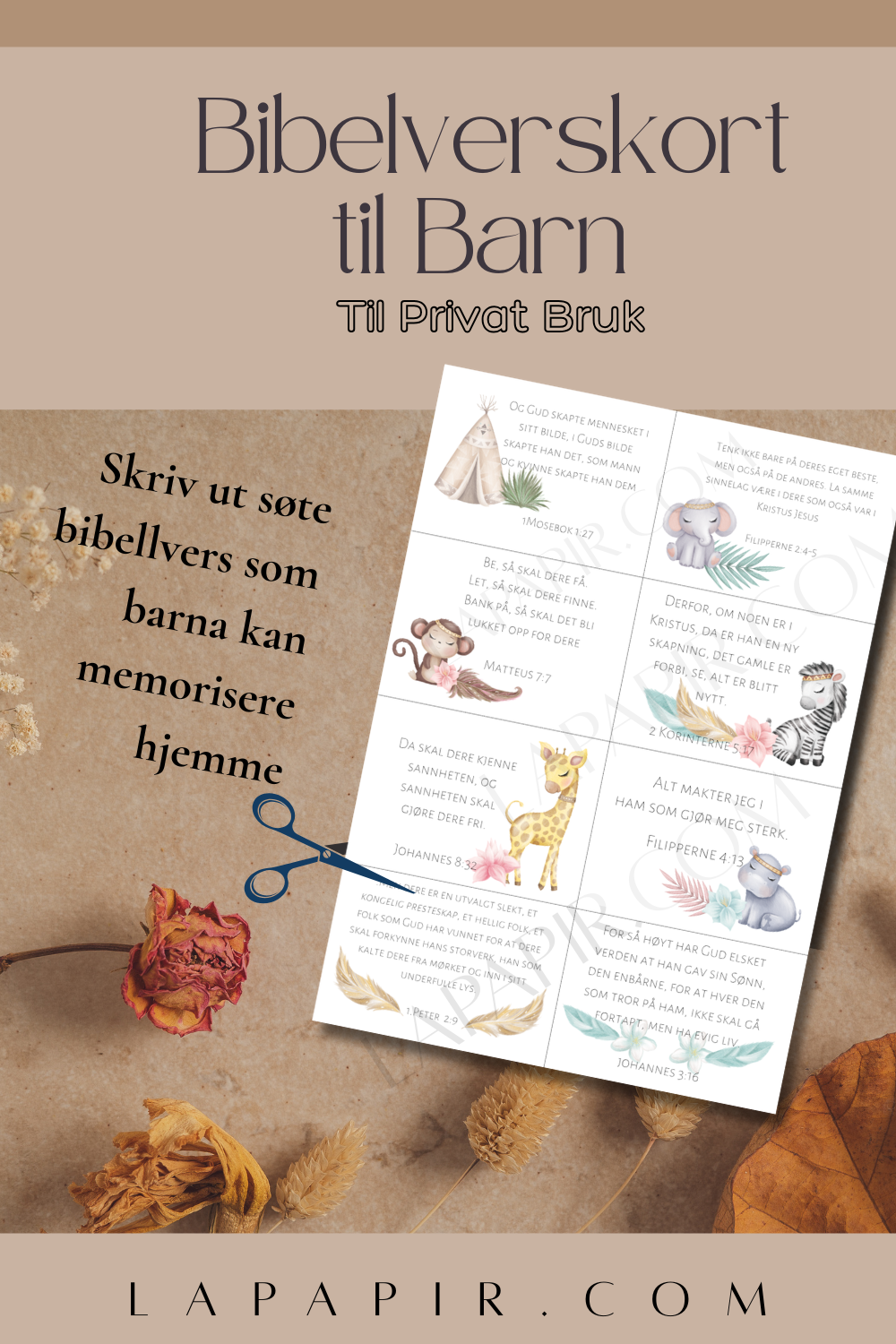 Bibelvers til barn. Norske bibelvers PDF (til privat bruk)
