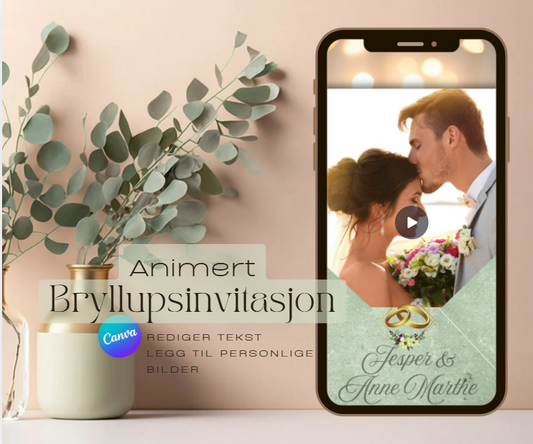 Annimert  Bryllupsinvitasjon