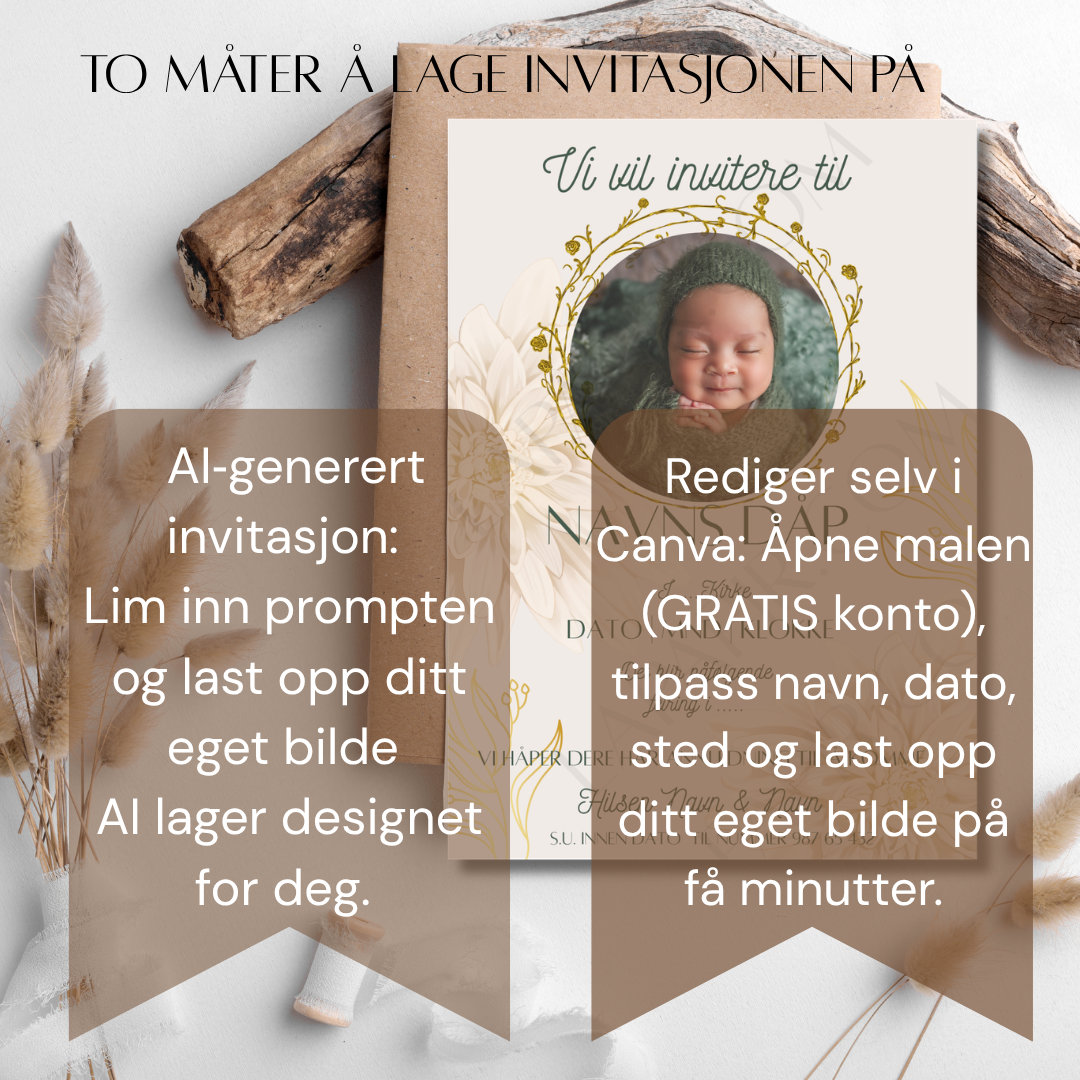 Digital dåpsinvitasjon med Bilde MAL