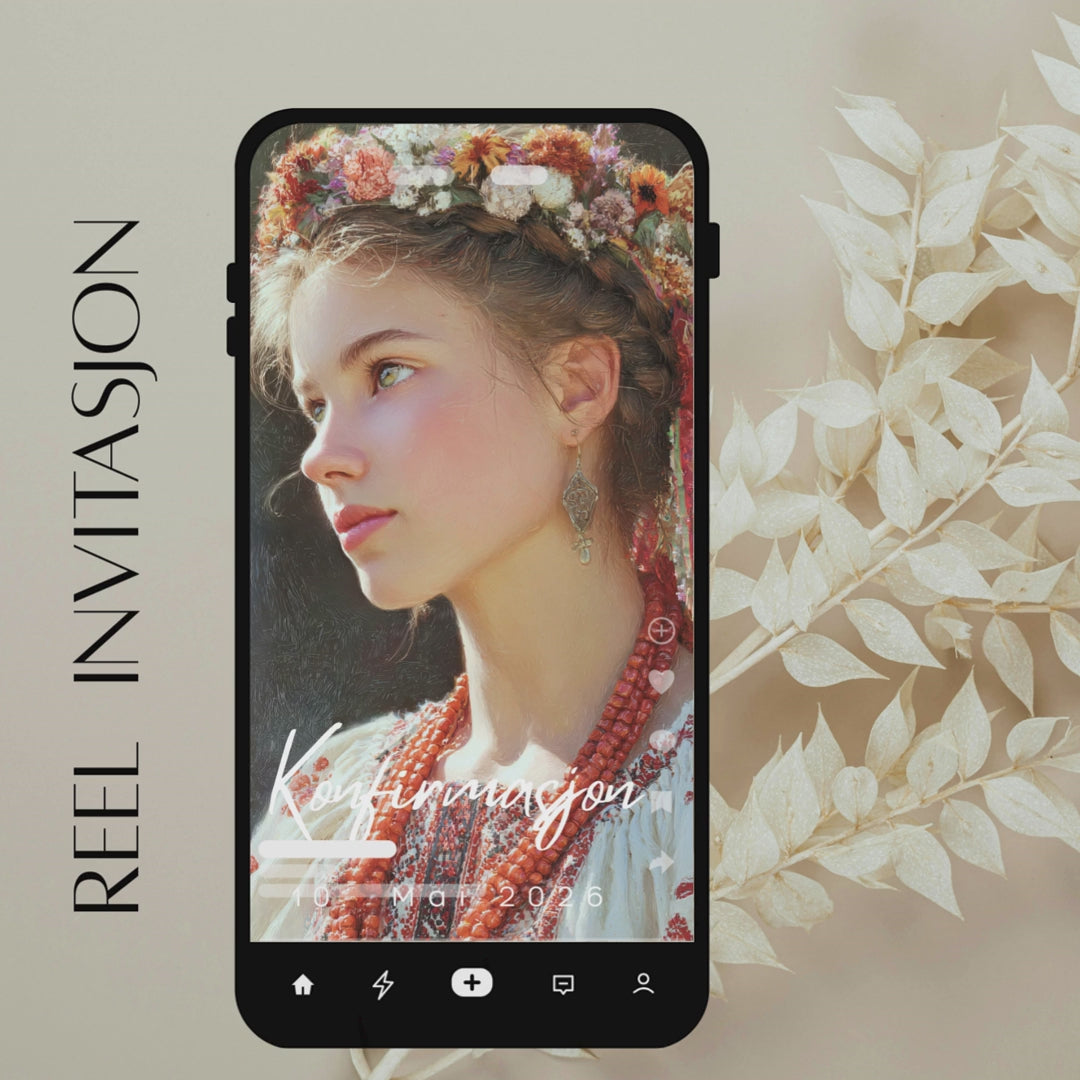 Løft konfirmasjonsinvitasjonen til et nytt nivå med en digital, redigerbar Canva‑mal!
Få umiddelbar tilgang via lenke og tilpass invitasjonen på få minutter. Legg inn egne bilder, endre tekst, farger og skrifttyper – alt i Canva, et gratis og brukervennlig designverktøy.
Last ned invitasjonen som video, digital invitasjon, eleleranimasjon  og del den enkelt på sosiale medier, Messenger, e‑post eller mobil. Perfekt for en moderne, personlig og profesjonell konfirmasjonsinvitasjon som skiller seg ut
