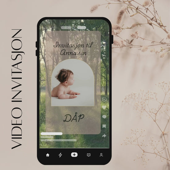 Last ned Dåpsinvitasjonen som video og del den enkelt via e-post, sosiale medier eller meldinger. Ingen papir, ingen postgang bare en miljøvennlig invitasjon som ser profesjonell ut og når frem med et personlig preg.