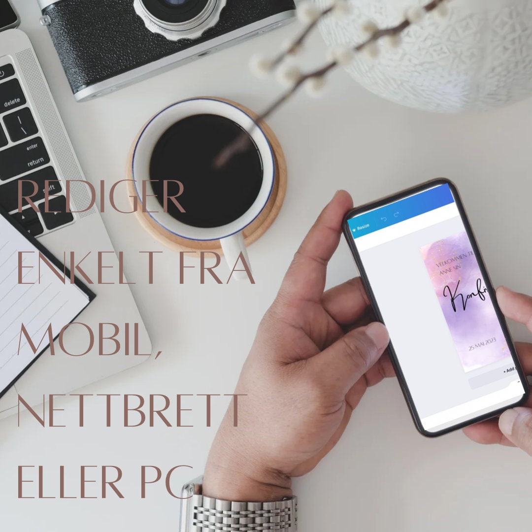 Velkomstskilt Konfirmasjon, mal (digitalt produkt)